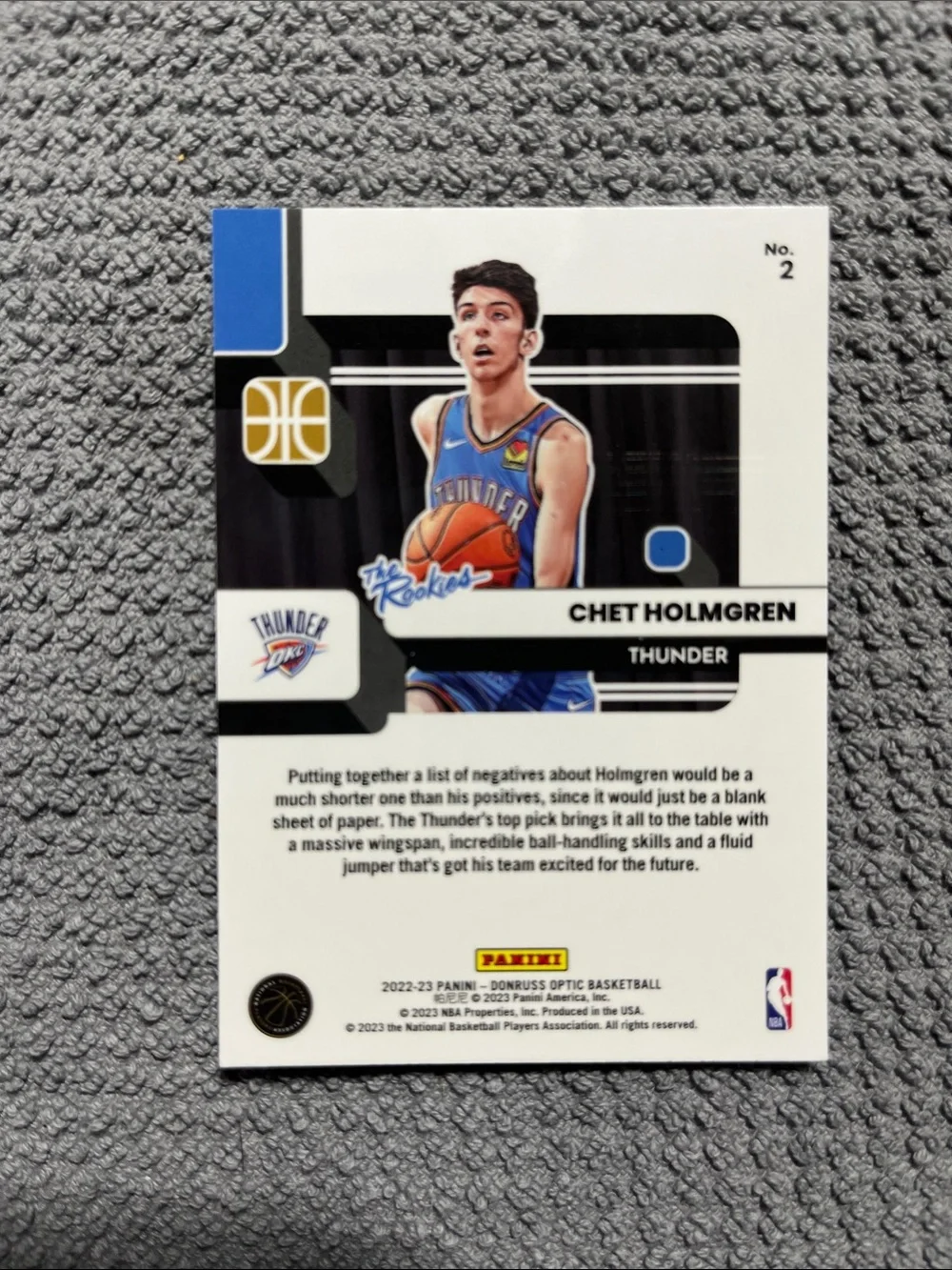 Panini Rated Rookies Chet Holmgren Basketball Card #208